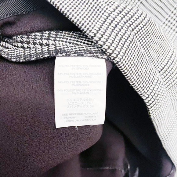 J. Crew Black and White Plaid Skater Skirt SZ2 - Picture 4 of 6